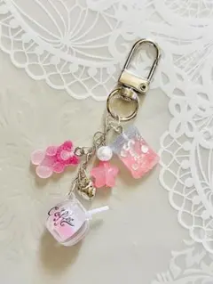 キャンディミルクカップキーホルダー(No.9)ピンク【別カラーあり】暗闇で光る