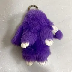 もふもふうさぎ　ぬいぐるみ　バッグチャーム　パープル
