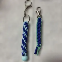 ゴルフ　ティーホルダー　ハンドメイドナイロン製編み込みキーホルダー2個セット