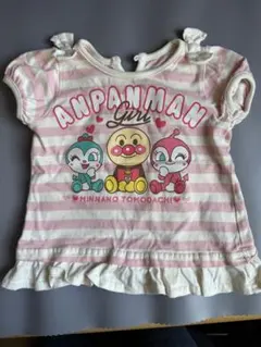 アンパンマン Tシャツ ピンクストライプ