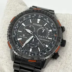 美品】シチズン ナイトホーク GMT機能搭載 オールブラック 腕時計 稼働 