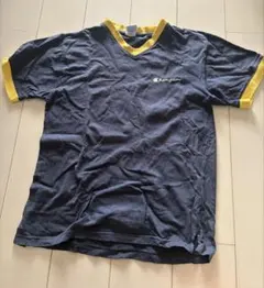 Champion Vネック Tシャツ ネイビー イエローのサムネイル
