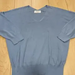 OPAQUE.CLIP ライトブルー Vネック　薄手ニット　春