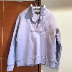 A.P.C. アイスブルー ハーフジップ 裏起毛トレーナー S