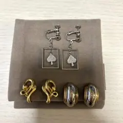 【昭和レトロ】ヴィンテージ イヤリング 3点セット スペード/ゴールド/コンビ