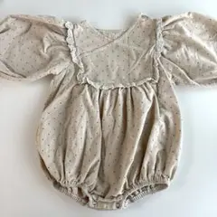 新品　韓国子ども服Bebe Holicドット柄 コーデュロイ ロンパースL