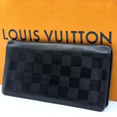 ルイヴィトン ダミエアンフィニ ポルトフォイユブラザ メンズ長財布 黒