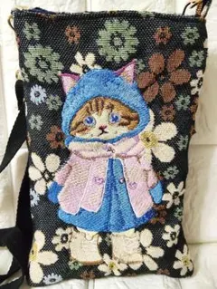 刺繍バッグ　スマホポシェット　ミニショルダーバッグ　刺繍バッグ　ハンドメイド