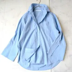 【美品】スピックアンドスパン オーバーサイズ シャツ ブルー ゆったり
