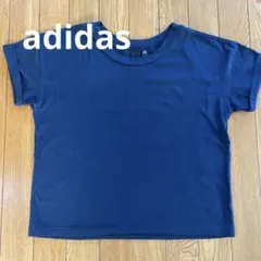 adidas 半袖Tシャツ　ネイビー　アディダスロゴ　綿素材