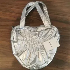 GRL シルバー ハンドバッグ/ショルダーベルト付き