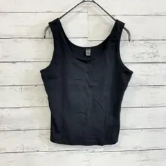 春夏 SHEIN ブラック 無地 タンクトップ レディース S ストレッチ