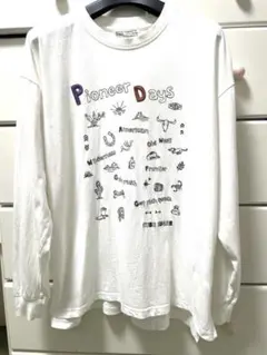 キューブシュガー天竺カットソーロゴ刺繍ロングTシャツ　ホワイトMのサムネイル