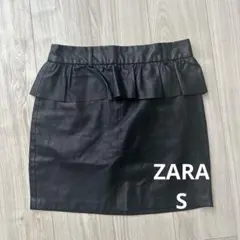 ZARA 可愛い♡ブラックフリルタイトスカート S