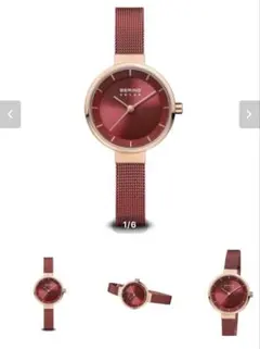 BERING 赤いダイヤル 腕時計のサムネイル