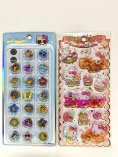 ハローキティ　キラキラウォーターインシール　キラコロおはじきシール　日焼けキティ