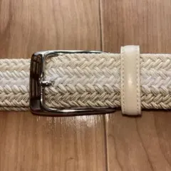 美品】L'AIGLON レグロン エラスティック ベルト ホワイトメッシュ