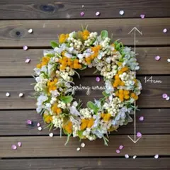 ミモザと小花のドライフラワー風リース 造花 高品質 リアル 人気商品♡♡