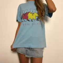 ★MDYT3530 男女兼用 ヴィンテージ アニマル イラスト 半袖 Tシャツ