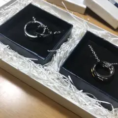 ペアネックレス ダブルリング
