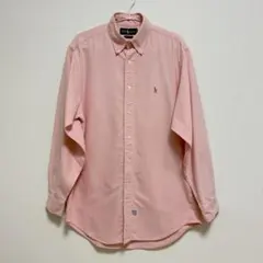 90s 00s Ralph Lauren 長袖シャツ ピンク ボタンワイシャツ