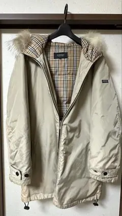 【難アリ】BURBERRY BLACK LABEL フード付き中綿ジャケット
