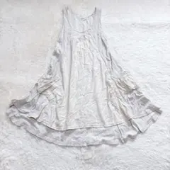 ノージーン コットンワンピース フリル ナチュラル Aライン 森ガール ゆったり