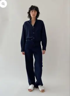 CHRISTIAN DADA ダークブルー ワイドパンツ - メルカリ