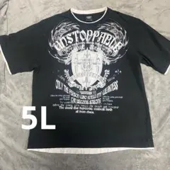 TEMPEST 5L Tシャツ Y2K お兄系 フェイクレイヤード シルバーラメ