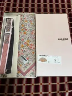renoma レノマ　 ハンカチ 扇子セット 花柄のサムネイル