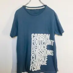 【ORGANIC ＦＣＵＫ】半袖Tシャツ　ブルーグレー　綿100% 英字　M