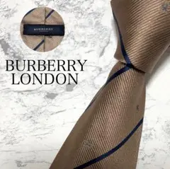 BURBERRY LONDON ネクタイ レジメンタル ロゴ刺繍 光沢