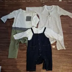 男の子　お出かけ　ロンパース3点セット