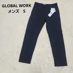 新品タグ付きGLOBAL WORK 楽シテキマルスリムパンツネイビー S