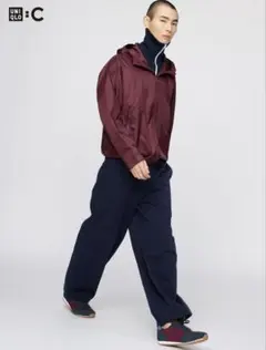 ユニクロC スウェットワイドパンツ ネイビー Lサイズ