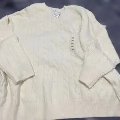 UNIQLO ニットセーター 4XL スフレヤーンケーブルクルーネックセーター