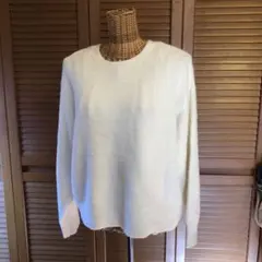 H&M/ホワイト クルーネック 長袖セーター