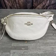 COACH コーチ ボディバッグ ウエストバッグ レザー アイボリー