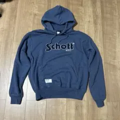 Schott N.Y.C. パーカー ブルー メンズ 短丈 恐らくSサイズ相当