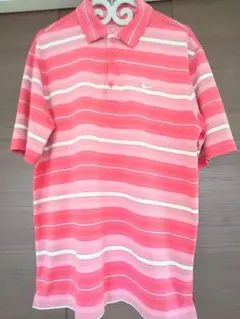 Nike Golf ストライプ ポロシャツ ピンク