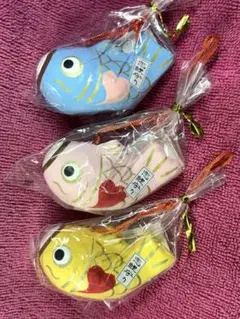 富知六所浅間神社‼️◆恋鯉守り【水色・ピンク・黄色】（おみくじ付き）セット◆