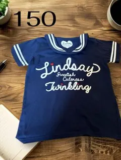Lindsay セーラーカラー Tシャツ ネイビー　セーラー　シャツ　半袖のサムネイル