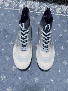 ハイカットスパイクシューズ ホワイト/グレー/ブルー