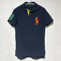 POLO RALPH LAUREN ビッグポニー 刺繍 ポロシャツ 紺 XS