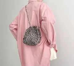 Leopard mini bucket bag nugu