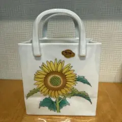 ひまわりデザインの陶器花器のサムネイル