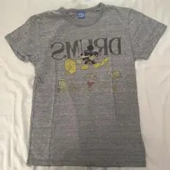 アダムエロペ ミッキーマウス ドラム Tシャツ グレー