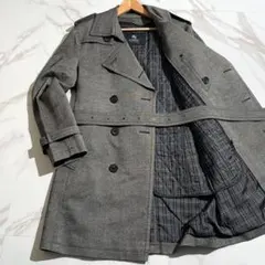 BURBERRY ブラックレーベル トレンチコート ライナー付 グレー 羊毛 M