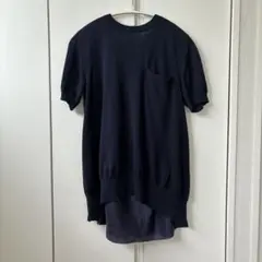 サカイ　sacai 半袖ニット　ネイビー　2サイズのサムネイル