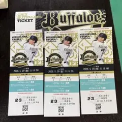 オリックス・バファローズ観戦チケット オリックス・バファローズ 観戦チケット 3枚セット 6/13 京セラD